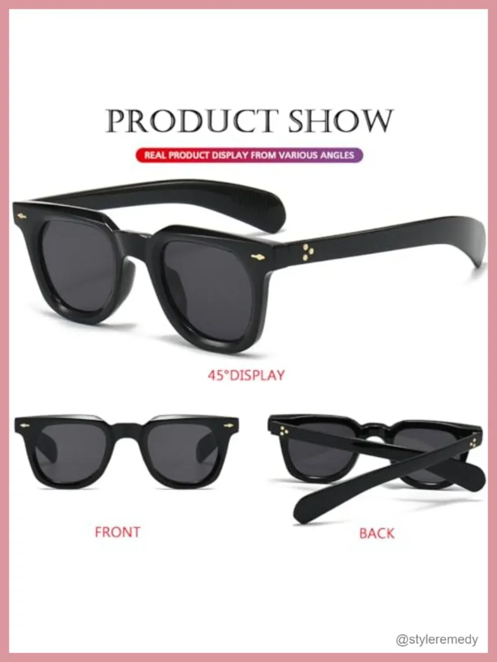 Square Sunglasses for Women Men, Thick Frame Sun Glasses, UV400 Protection